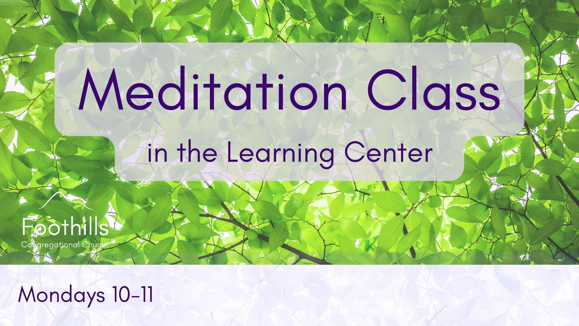 Meditation Class (Free!)