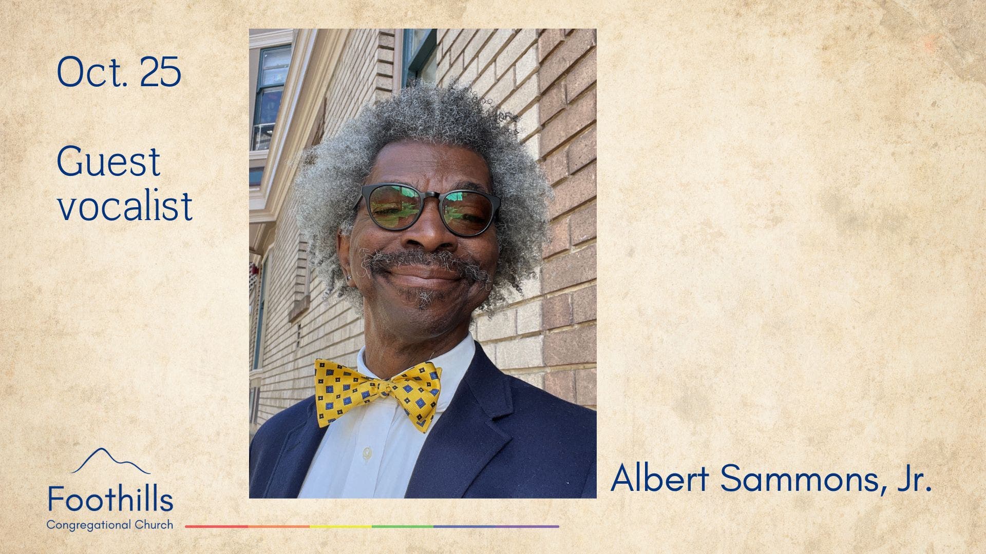 Albert Sammons, Jr. sings at Foothills