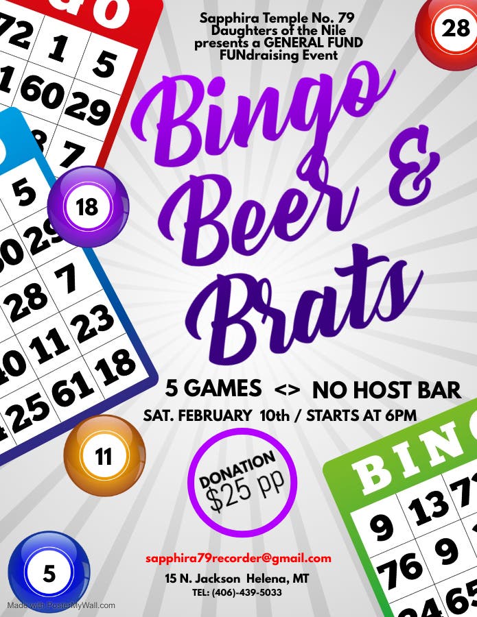 Feb 10 Bingo, Beer & Brats Helena, MT Patch