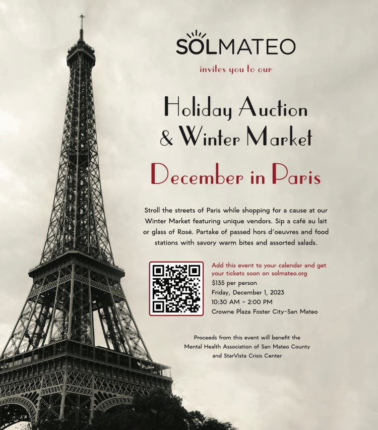 Dec 1 | SolMateo Holiday Auction & Winter Market | Burlingame, CA Patch