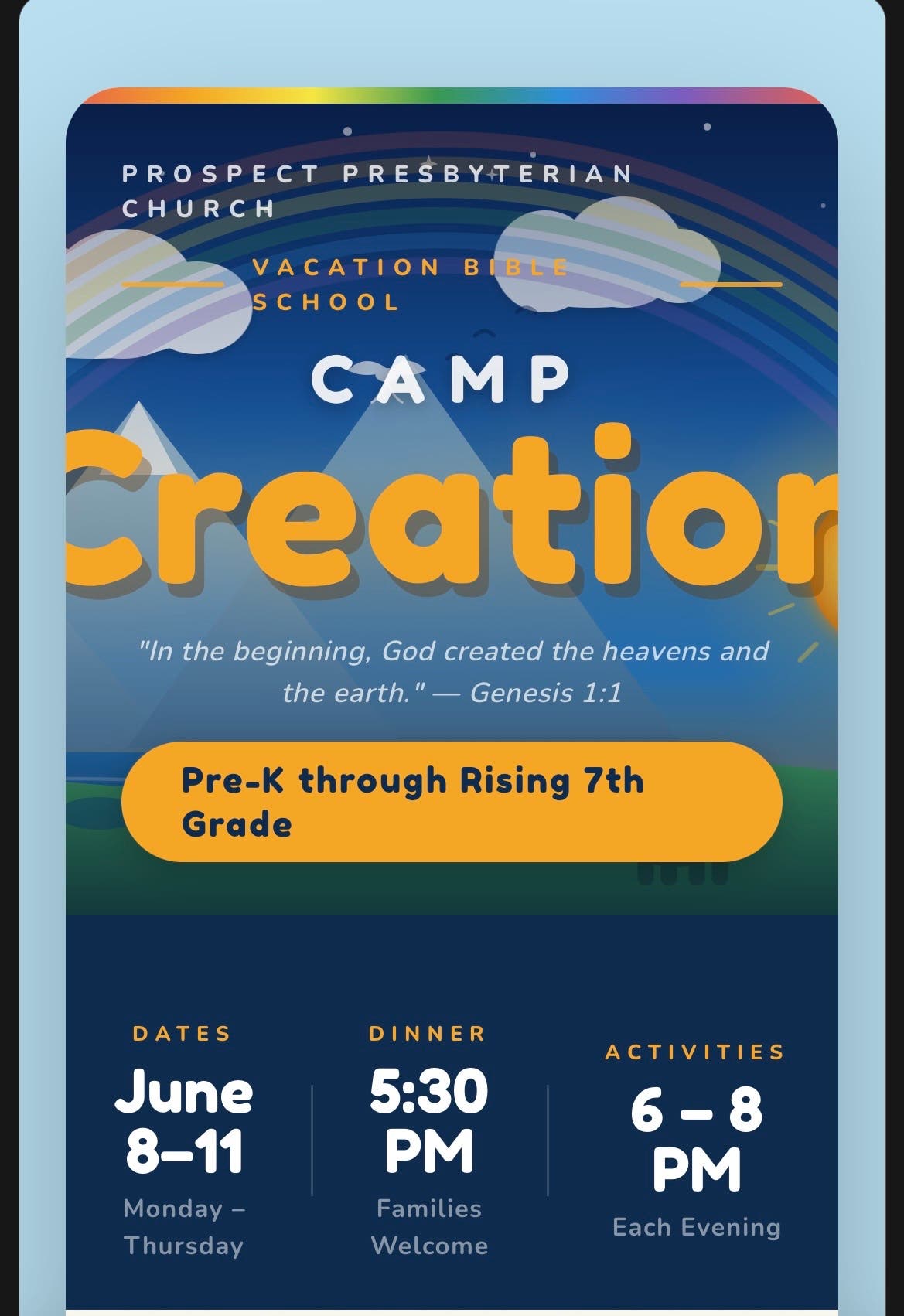Camp Creation - Vacation Bible School