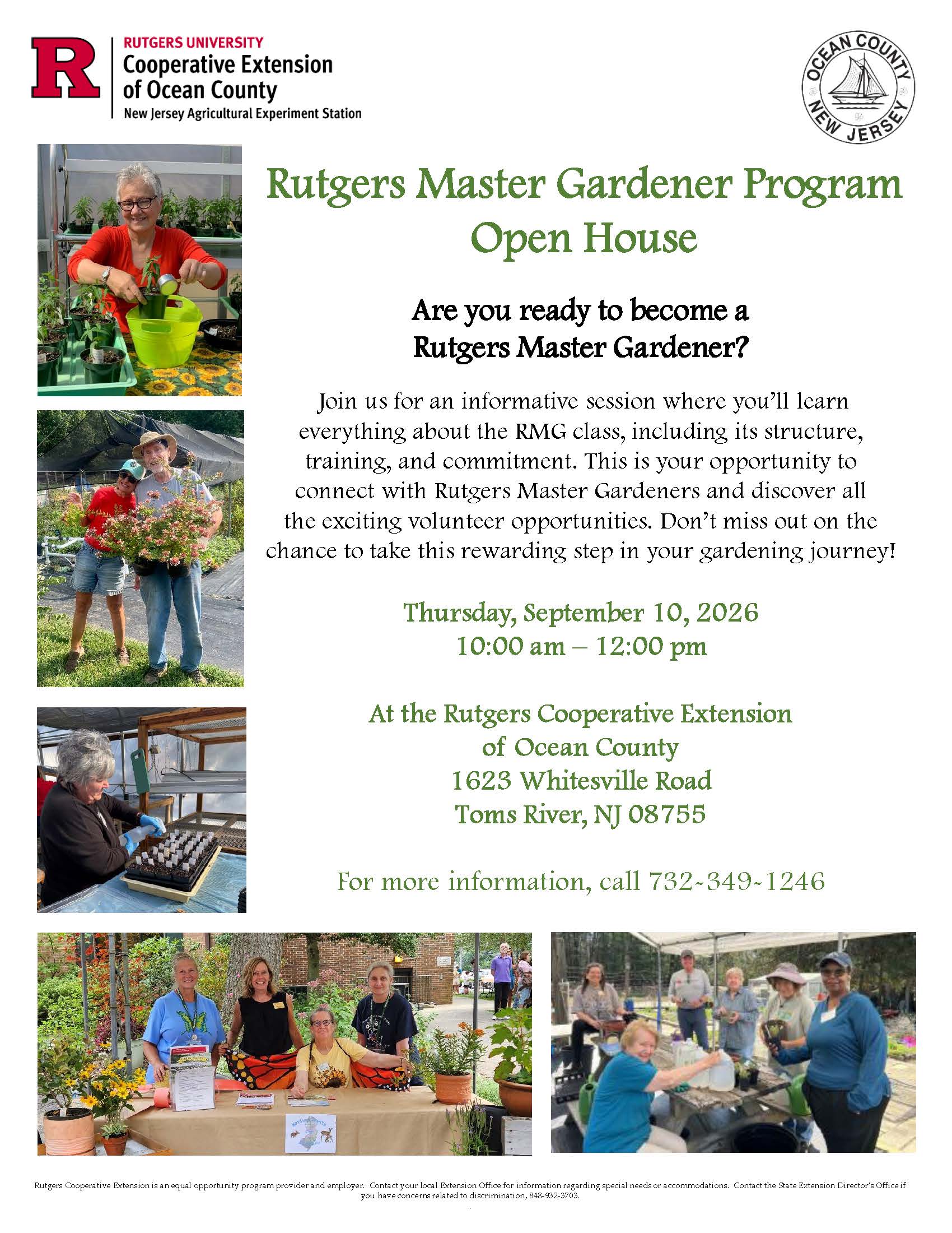 Rutgers Master Gardener Program Open House