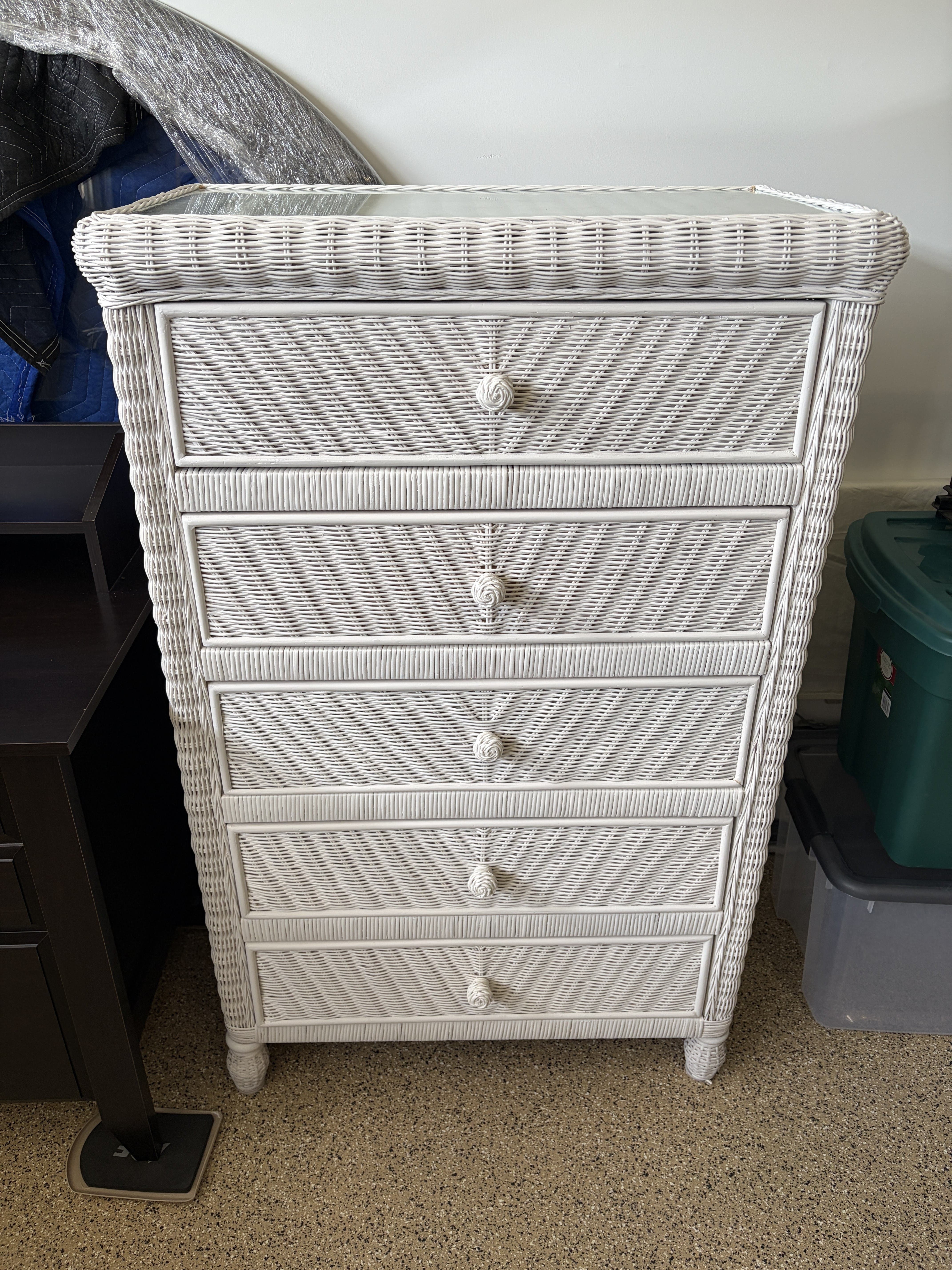 5 Drawer Wicker  Chest $45.00  