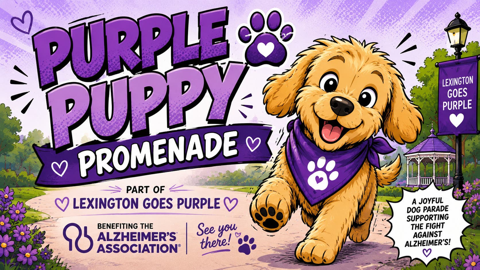 Purple Puppy Promenade