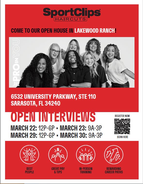 Mar 30 Sport Clips Haircuts Hiring Event! Sarasota, FL Patch