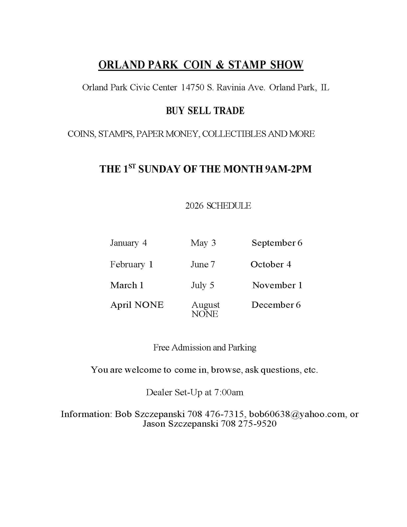 Orland Park Coin & Stamp Show