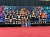 Team Illinois' Unified volleyball team prepared to accept its silver medals.