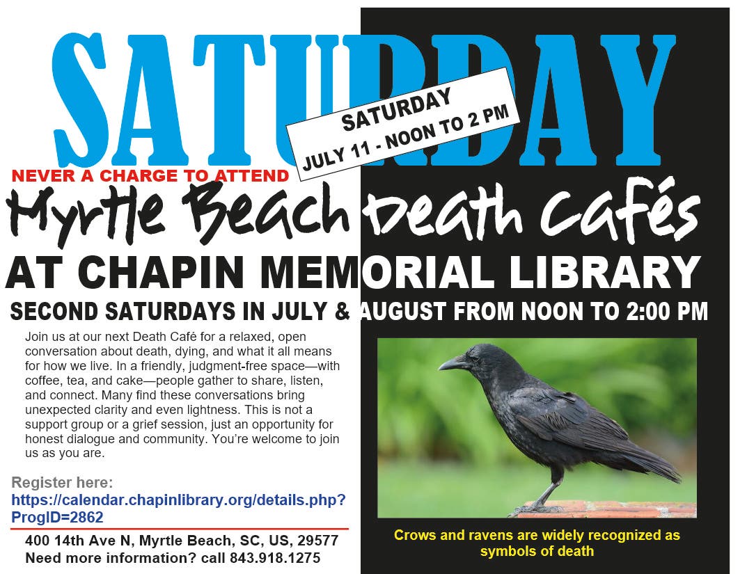 Myrtle Beach Death Café at Chapin Memorial Library