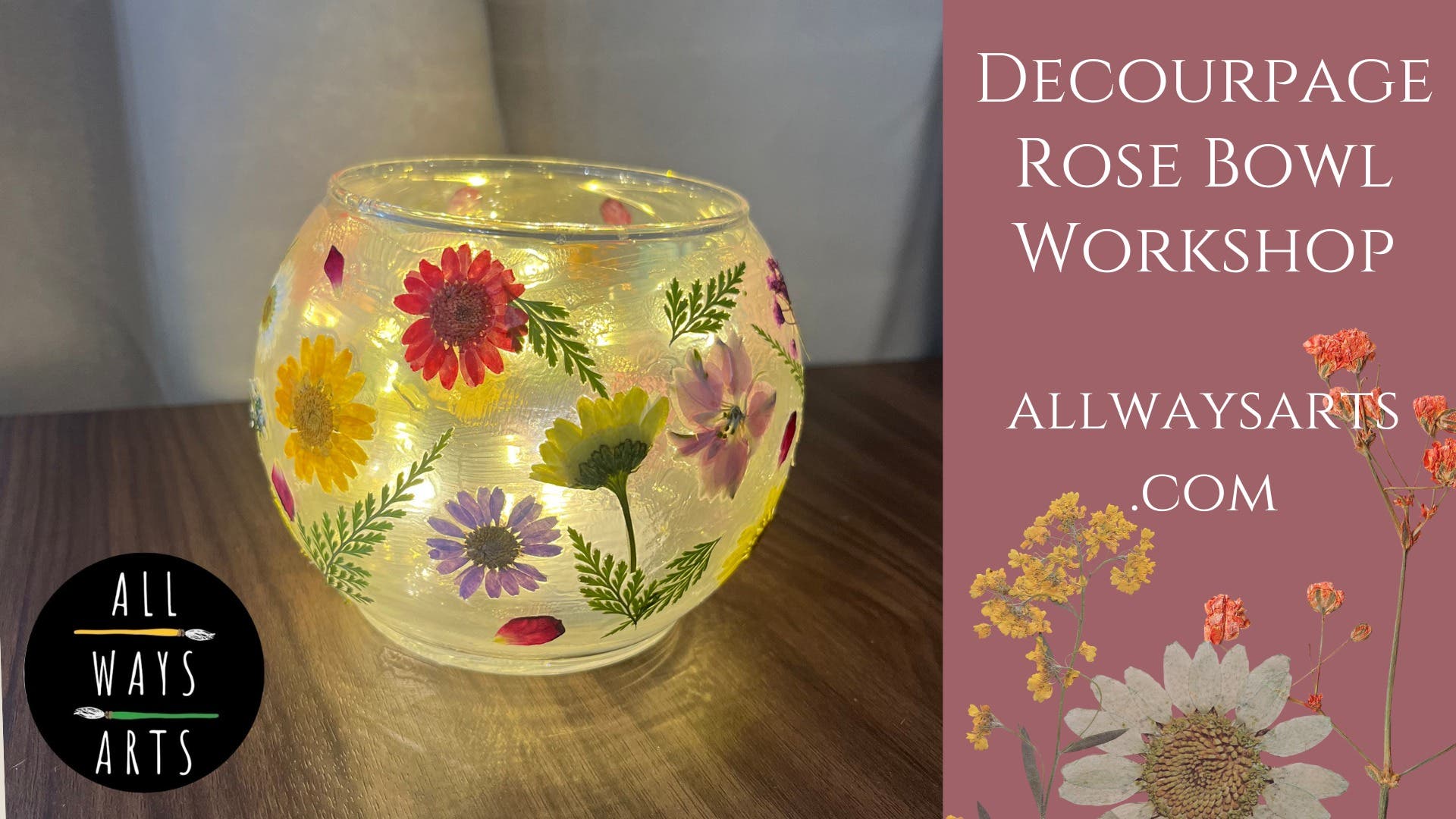 Rose Bowl Decoupage