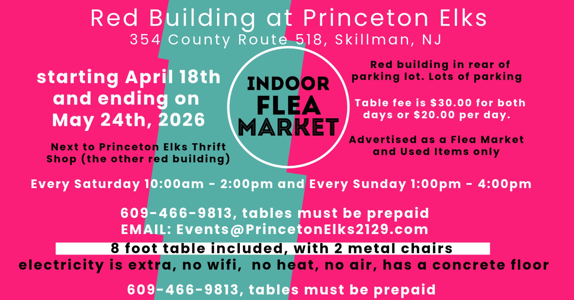 Weekends only INDOOR FLEA MARKET in Skillman on Rt 518