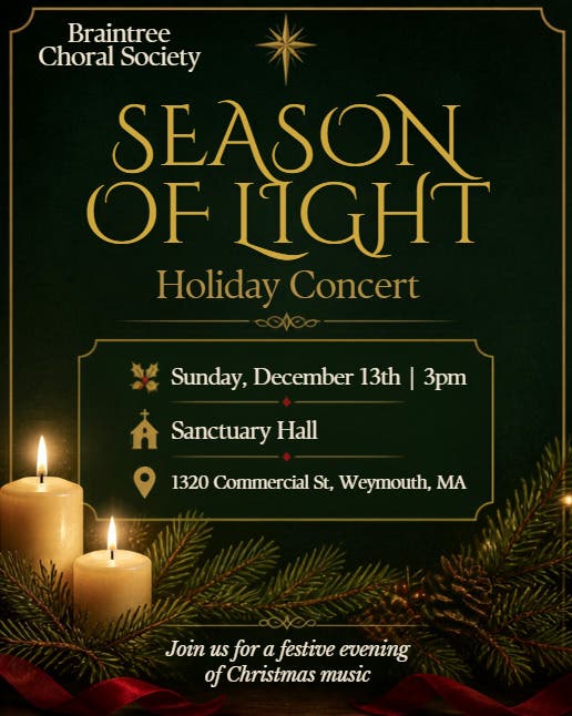 Braintree Choral Society *Buy 1 get 1 free ticket sale until October 31st!*