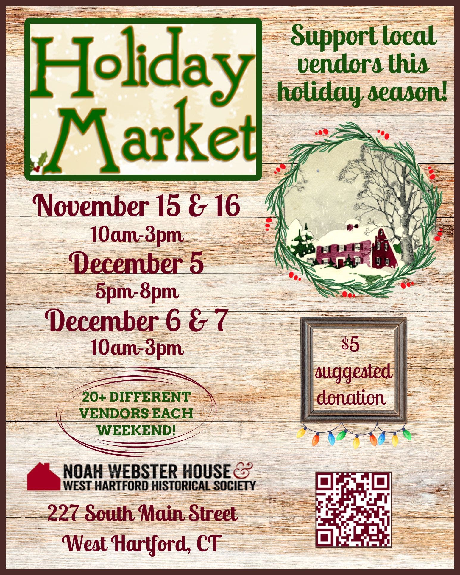 Noah Webster House Holiday Market