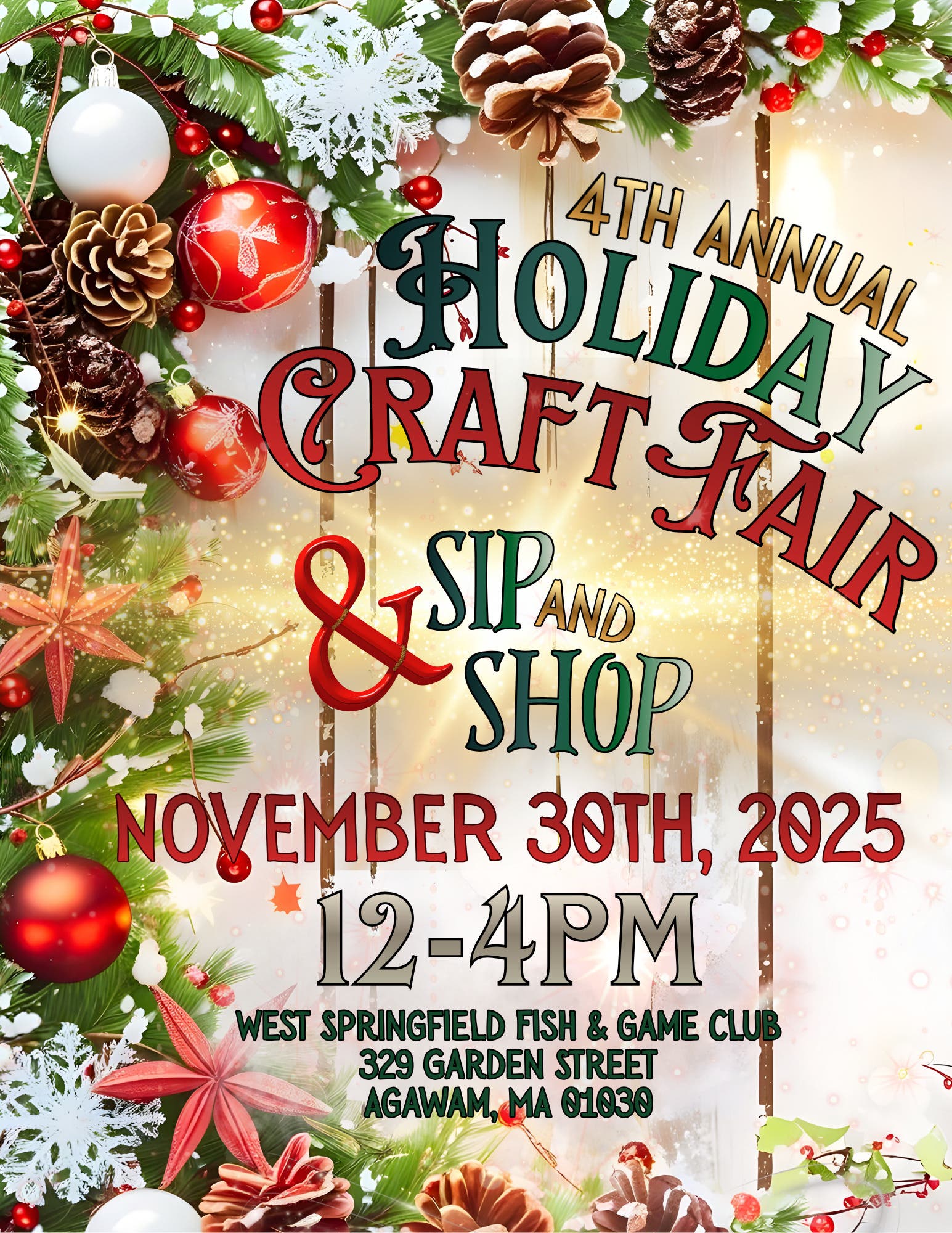 West Springfield Fish & Game Club's 4th Annual Holiday Craft Fair
