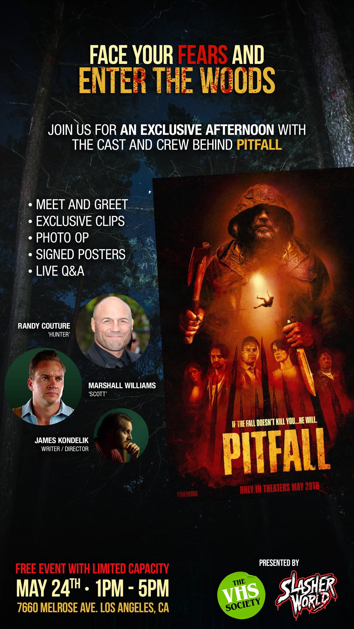 PITFALL Cast Meet & Greet at Slasher World with UFC Star Randy Couture and Marshall Williams on MAY 