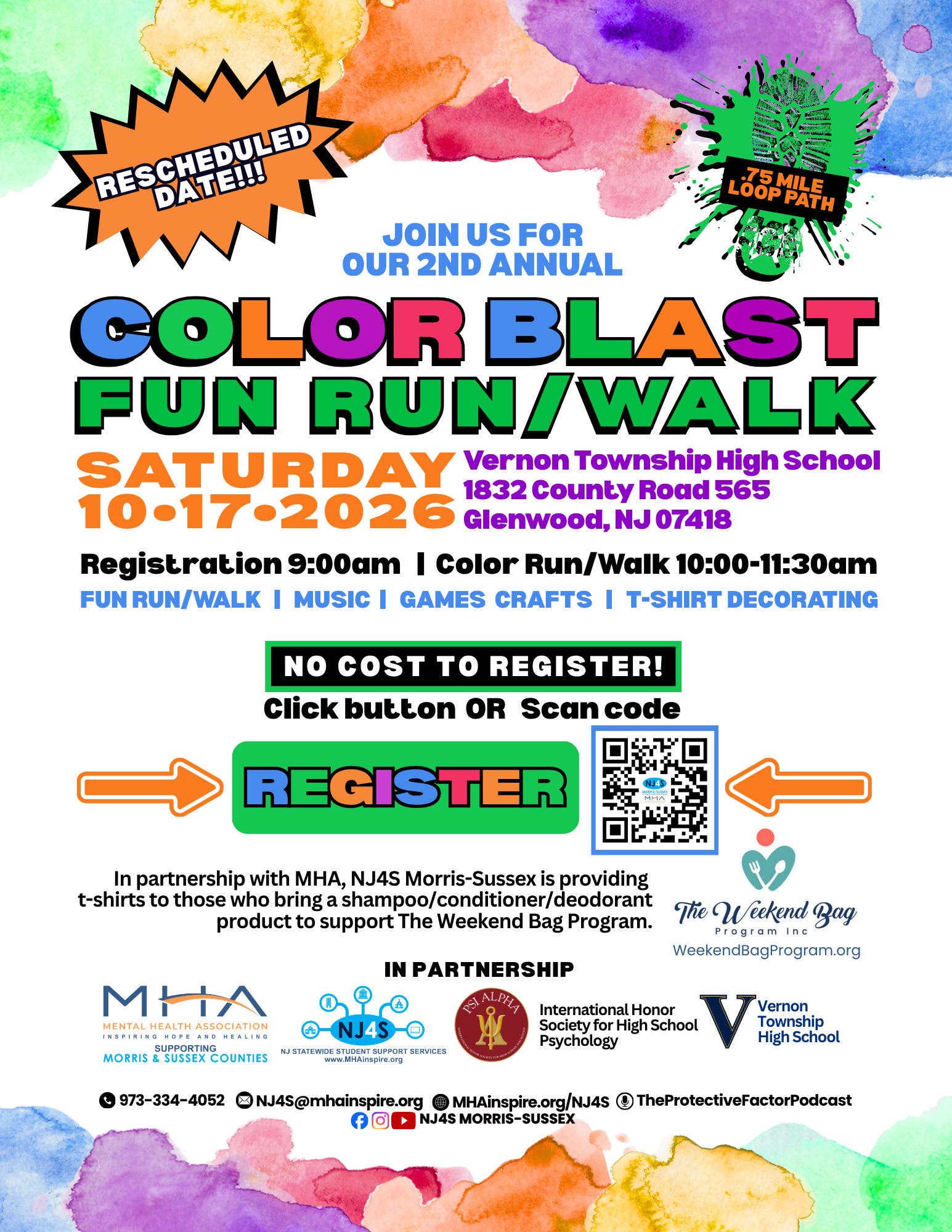 NJ4S Morris-Sussex Color Blast Fun Run/Walk