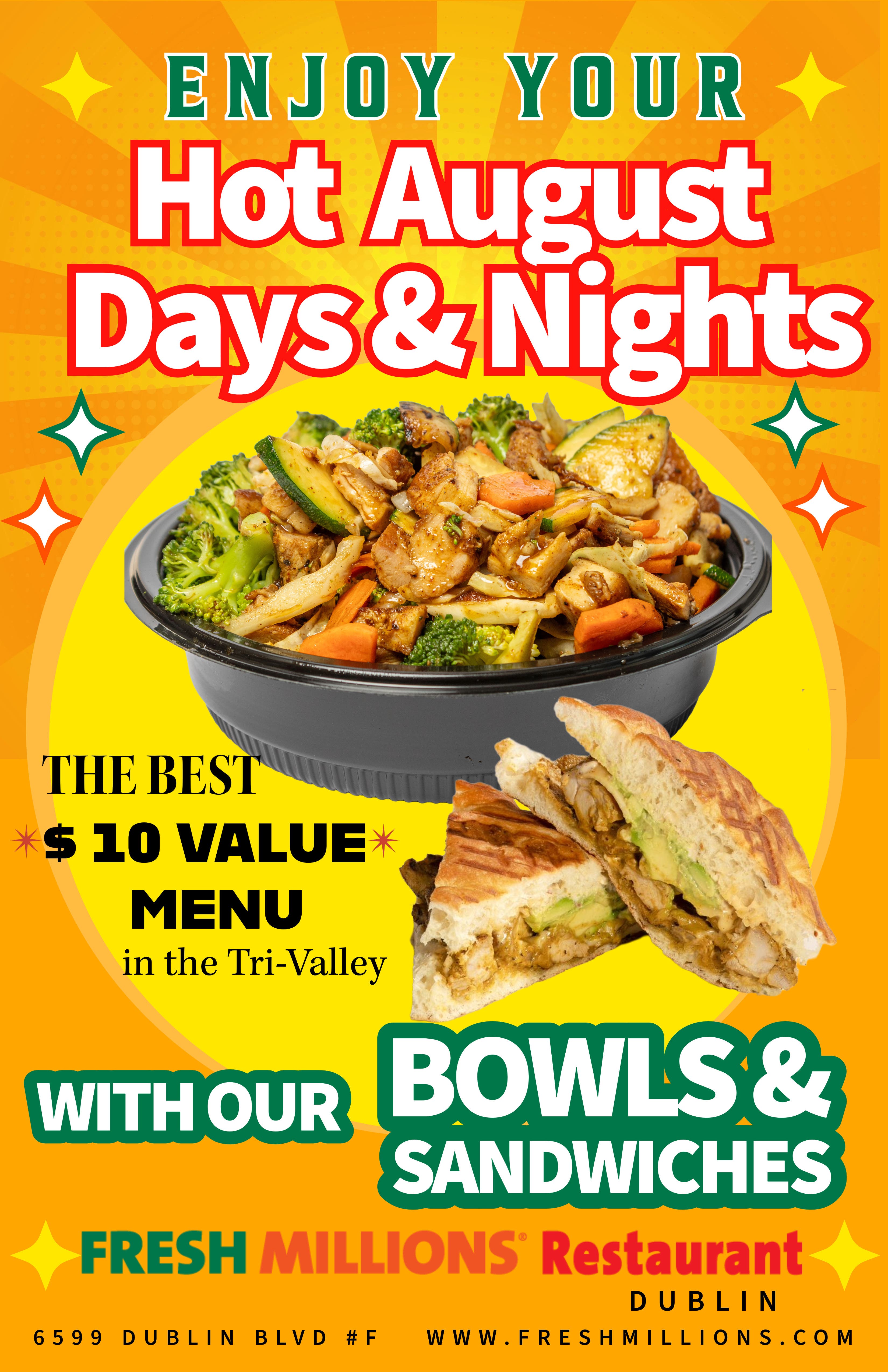 Fabulous Food Near You! Enjoy Hot August Days & Nights At Fresh Millions Dublin!