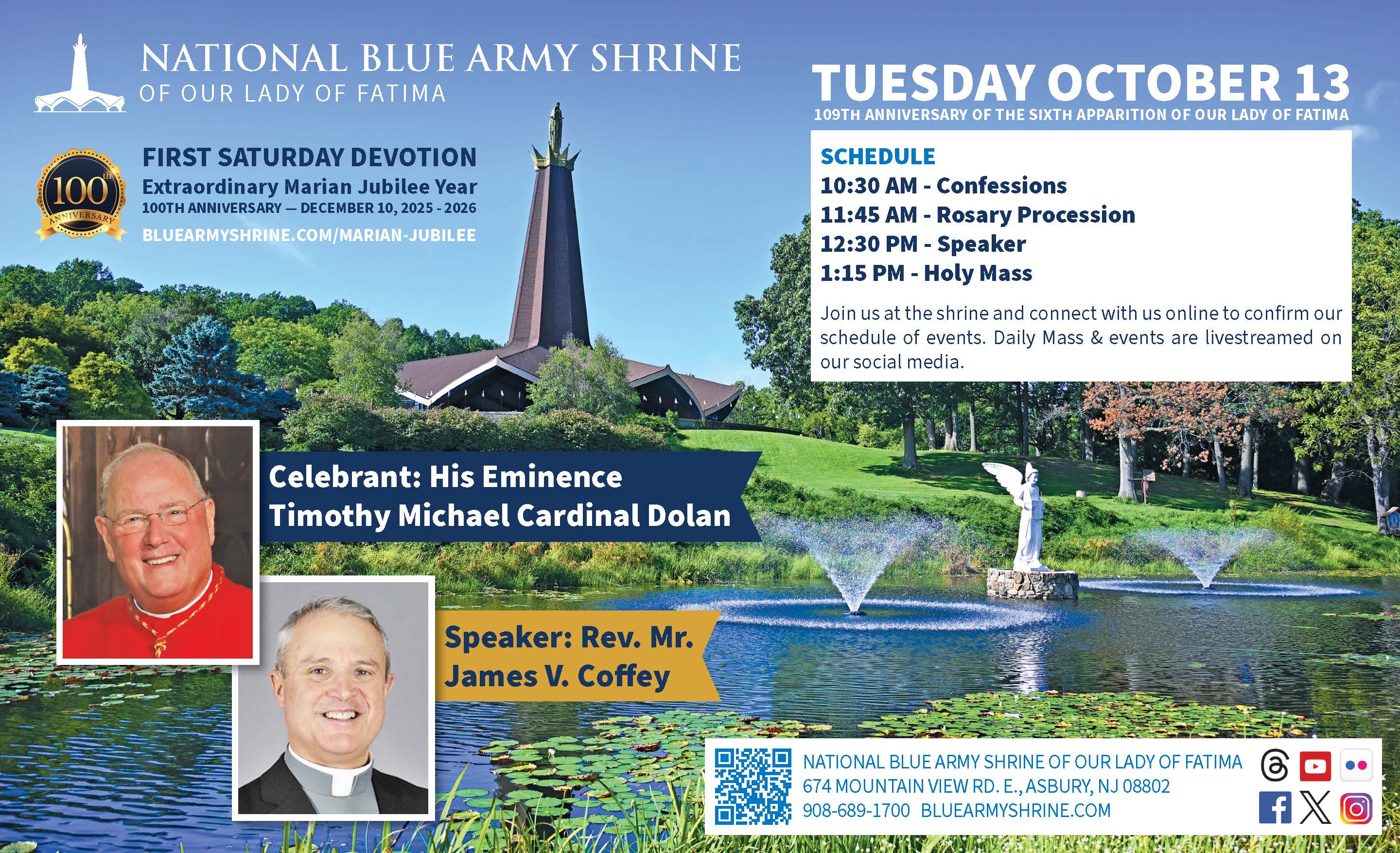 October 13th Fatima Celebration with His Eminence Timothy Cardinal Dolan