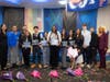 BGCP's Jenny Obiaya (L.) and Lena Potts (R.) + Semi-Finalists (holding frames L. to R.) Kara, Dimas, Evelin, Sileih, Zuly, and Rokaya, and selection panelists (L. to R.) Cheryl Blanchette, John M. Sobrato, Alma Pulido, Liam Thorpe, and Sal Rodriguez.