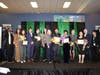 BGCP's Mike Jones (L.), Jenny Obiaya (C.) and Yadira Estrada (R.) + (holding frames L. to R.) Samantha, Jesus, Chris, C'Nia and Maite + selection panelists (L. to R.) Lizzy Reed, Elmer Martinez Saballos, Jennifer Bartle, Jennifer Levey and Ron Frederick.