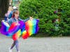 JJ Jarrard adds a burst of color to  the Ridgefield Pride in the Park parade
