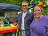 Bruce Lombardi & Jennifer Franz were all smiles as they represented St. Stephen’s Episcopal Church at Pride in the Park.  St. Stephen’s partners with Ridgefield Pride for a variety of events throughout the year.  “All Are Welcome” banner in background.