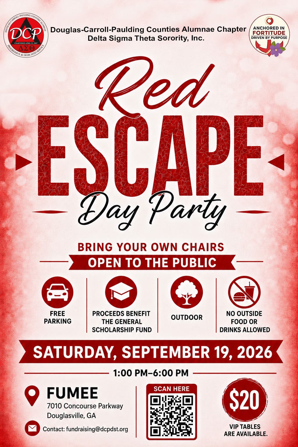 Red Escape Day Party hosted by DCP Counties Alumnae Chapter of Delta Sigma Theta Sorority, Inc.