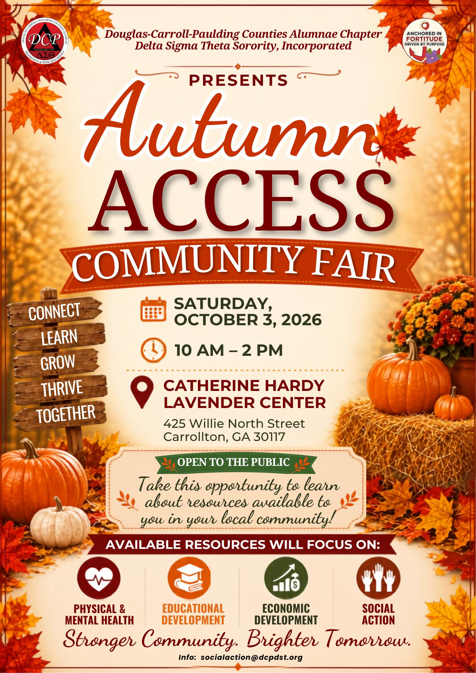 Autumn Access Community Fair Hosted by DCP Counties Alumnae Chapter of Delta Sigma Theta Sorority