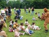 Retiring MFN Director Marie Cassidy prepares to lead the iconic Teddy Bear Parade at a last year’s Teddy Bear Picnic. .