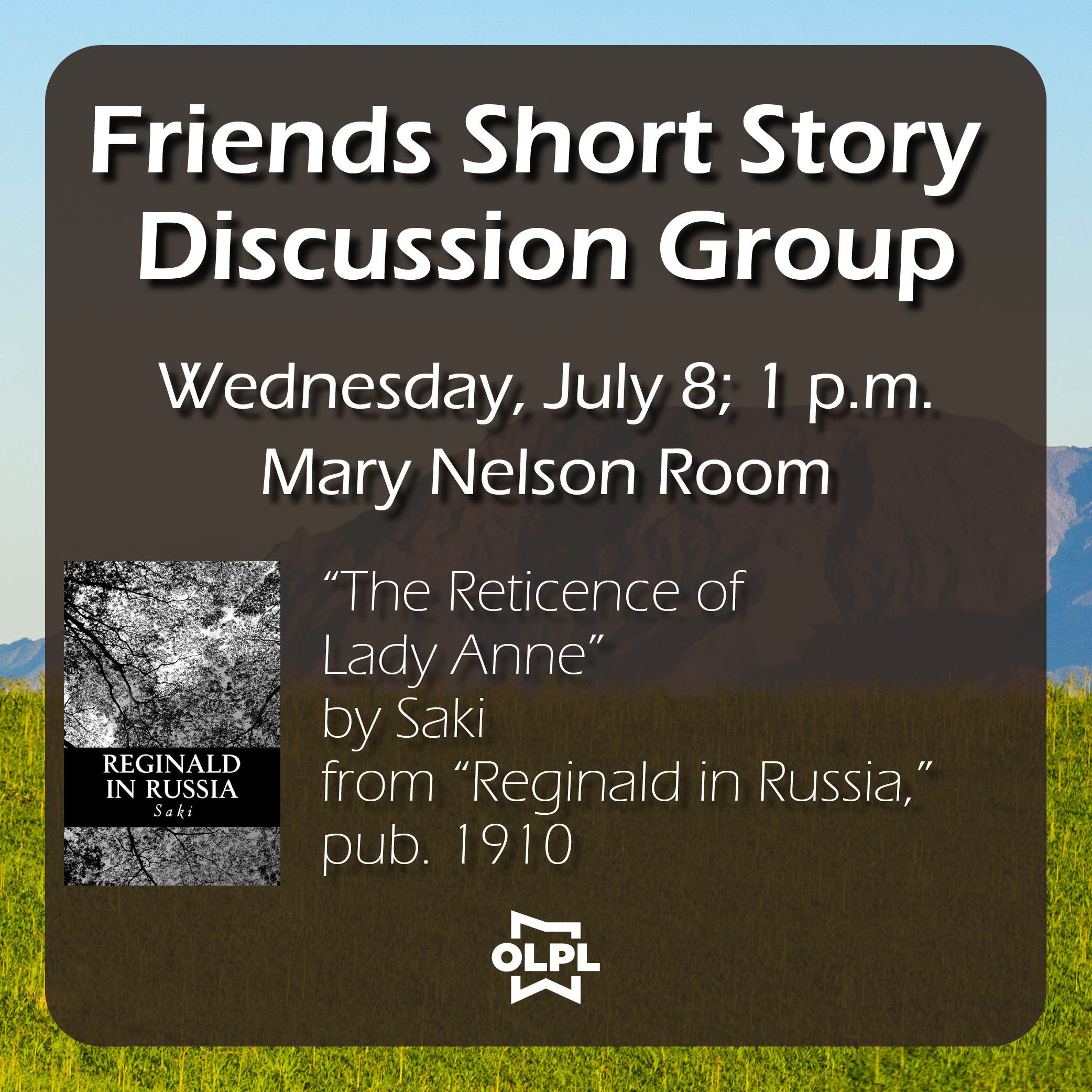 Friends Short Story Discussion Group at OLPL