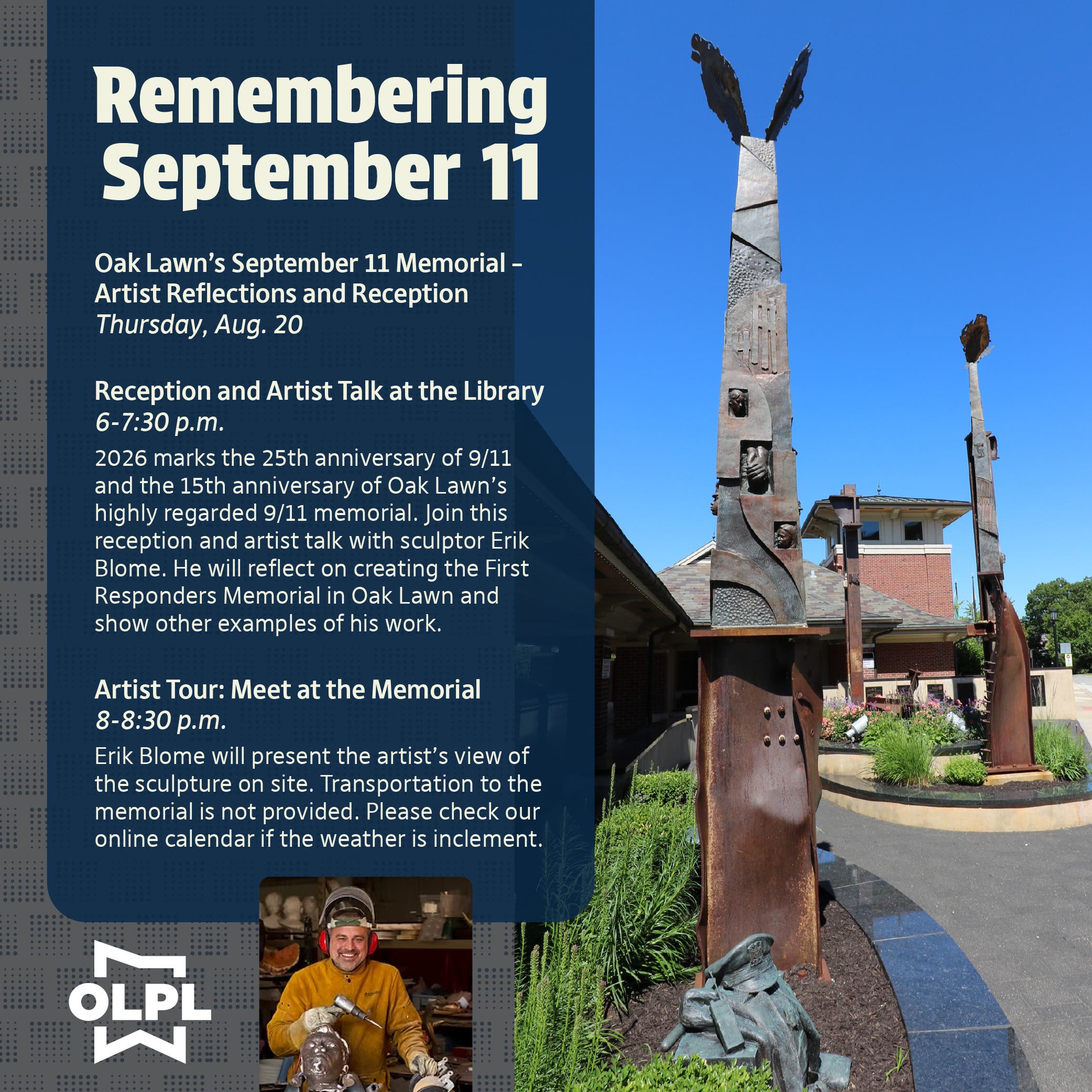Remembering September 11: Oak Lawn’s September 11 Memorial – Artist Reflections and Reception w/OLPL
