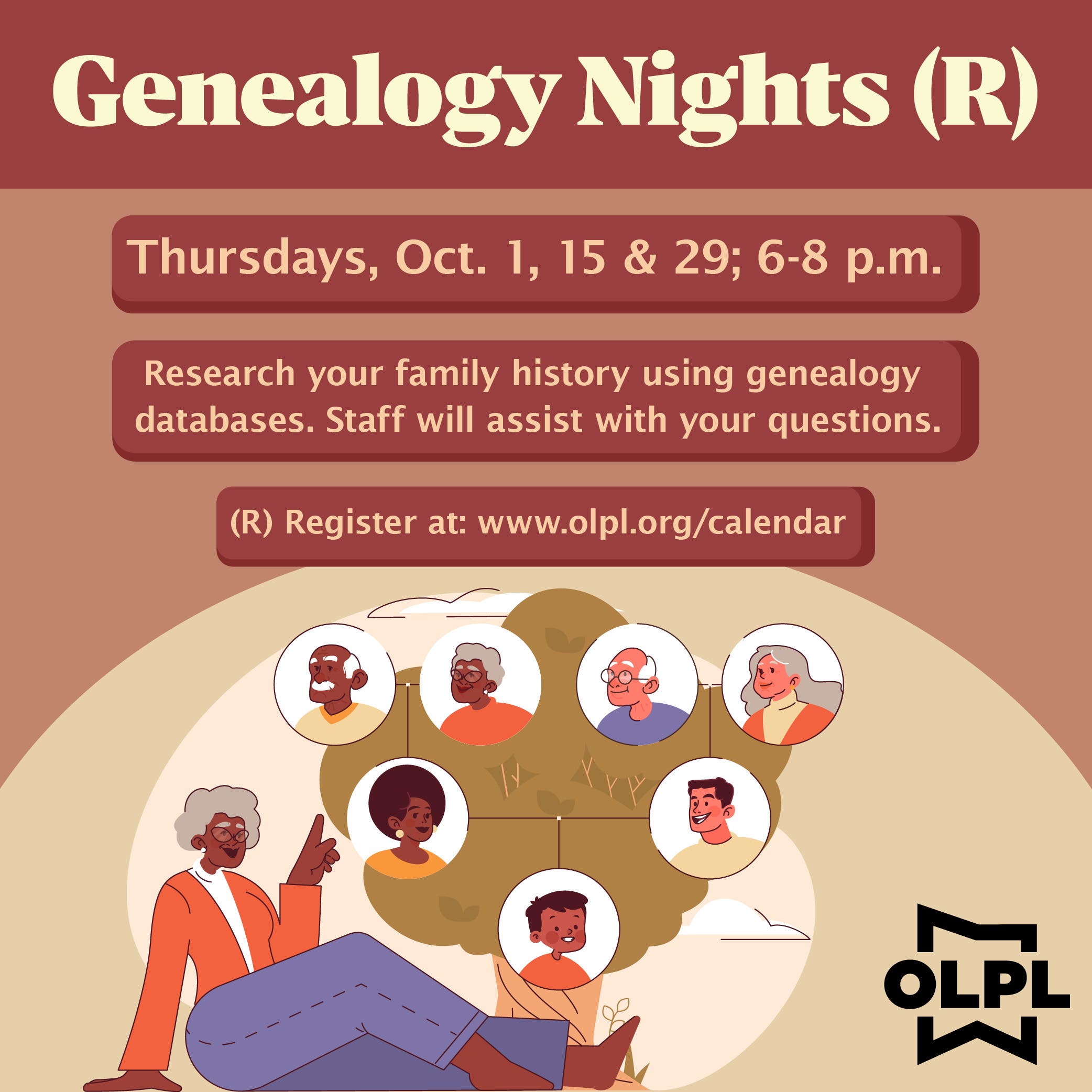 Genealogy Nights (R) at OLPL