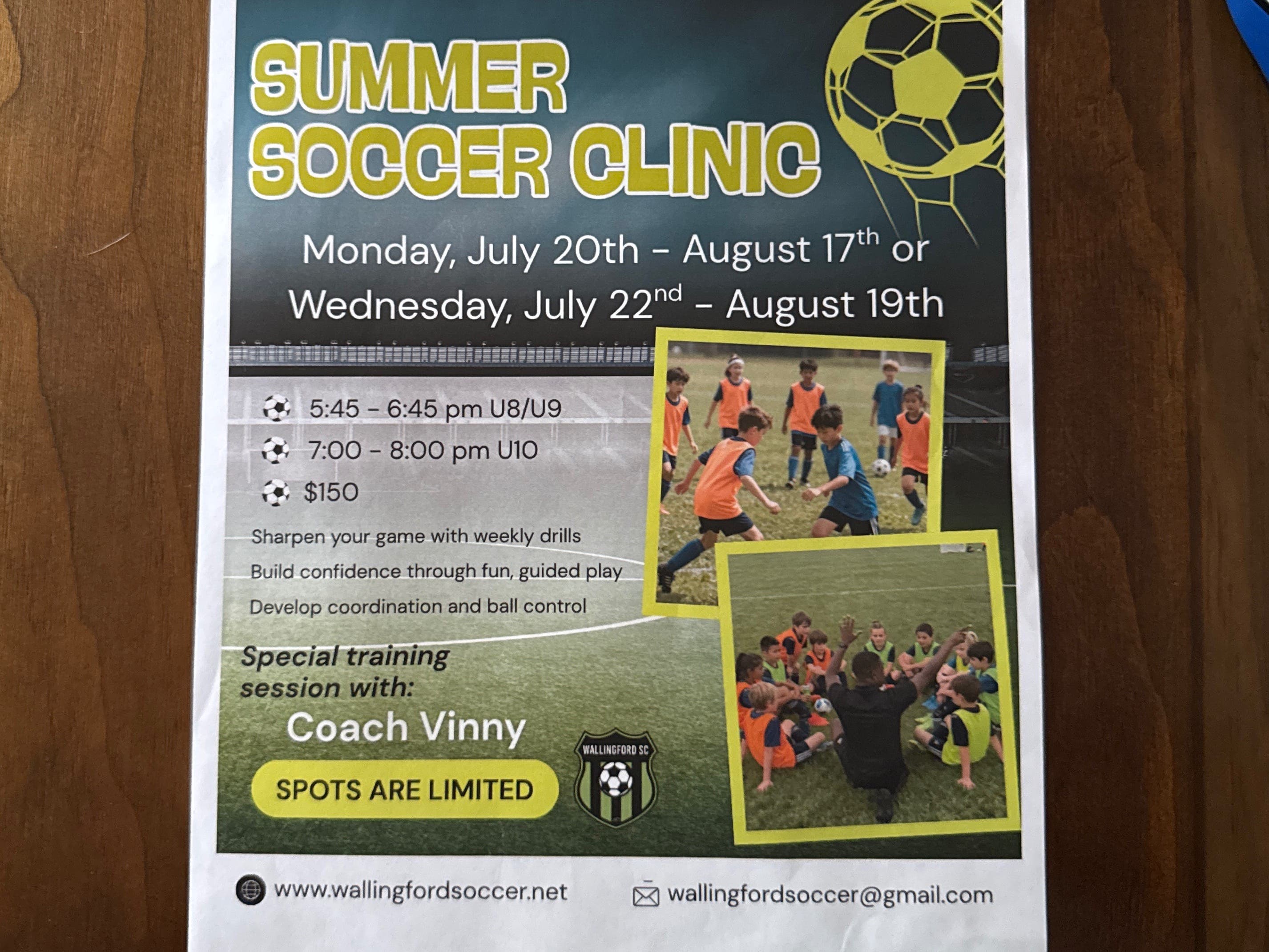 Summer Soccer Clinics - Wallingford Soccer 3-10yrs