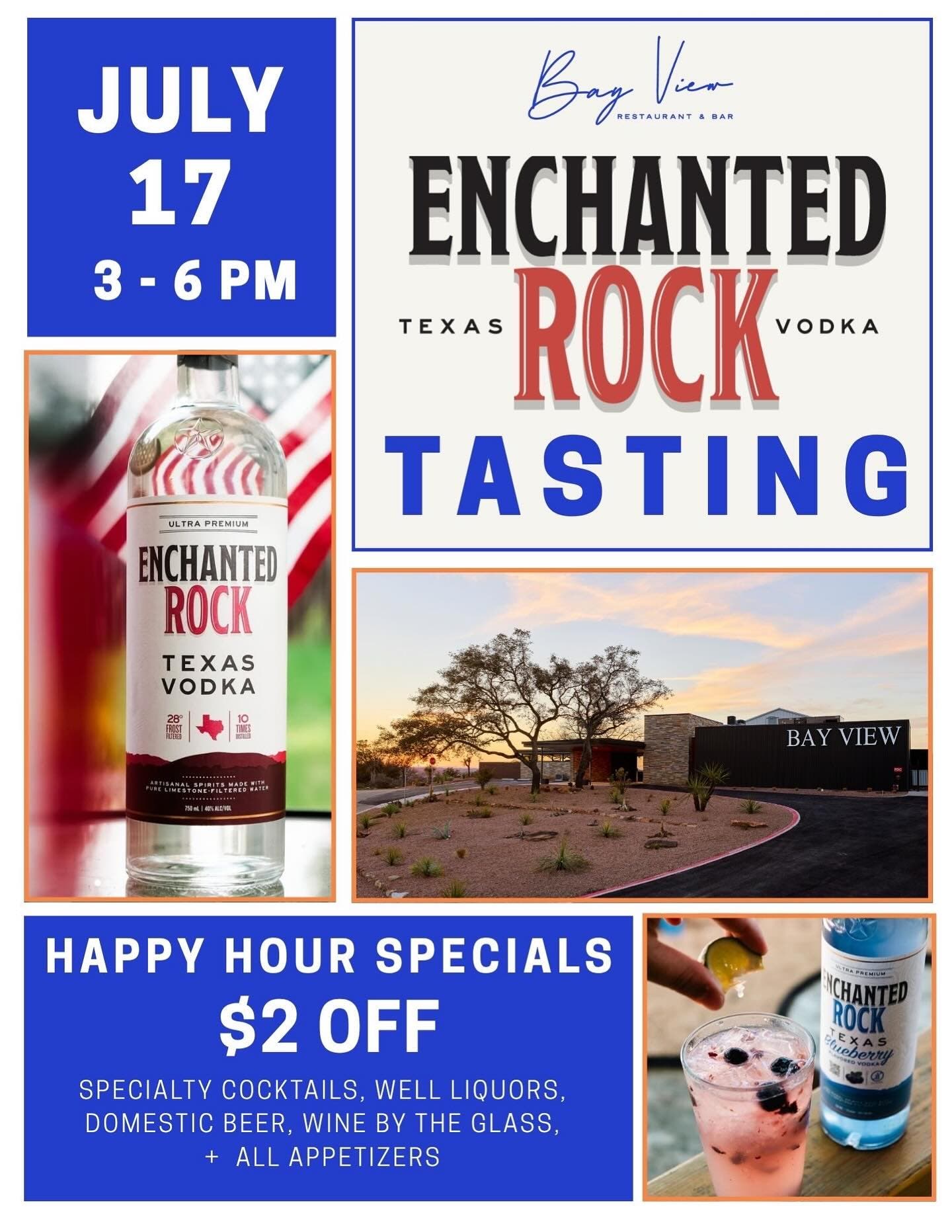 Enchanted Rock Happy Hour at Bay View Restaurant