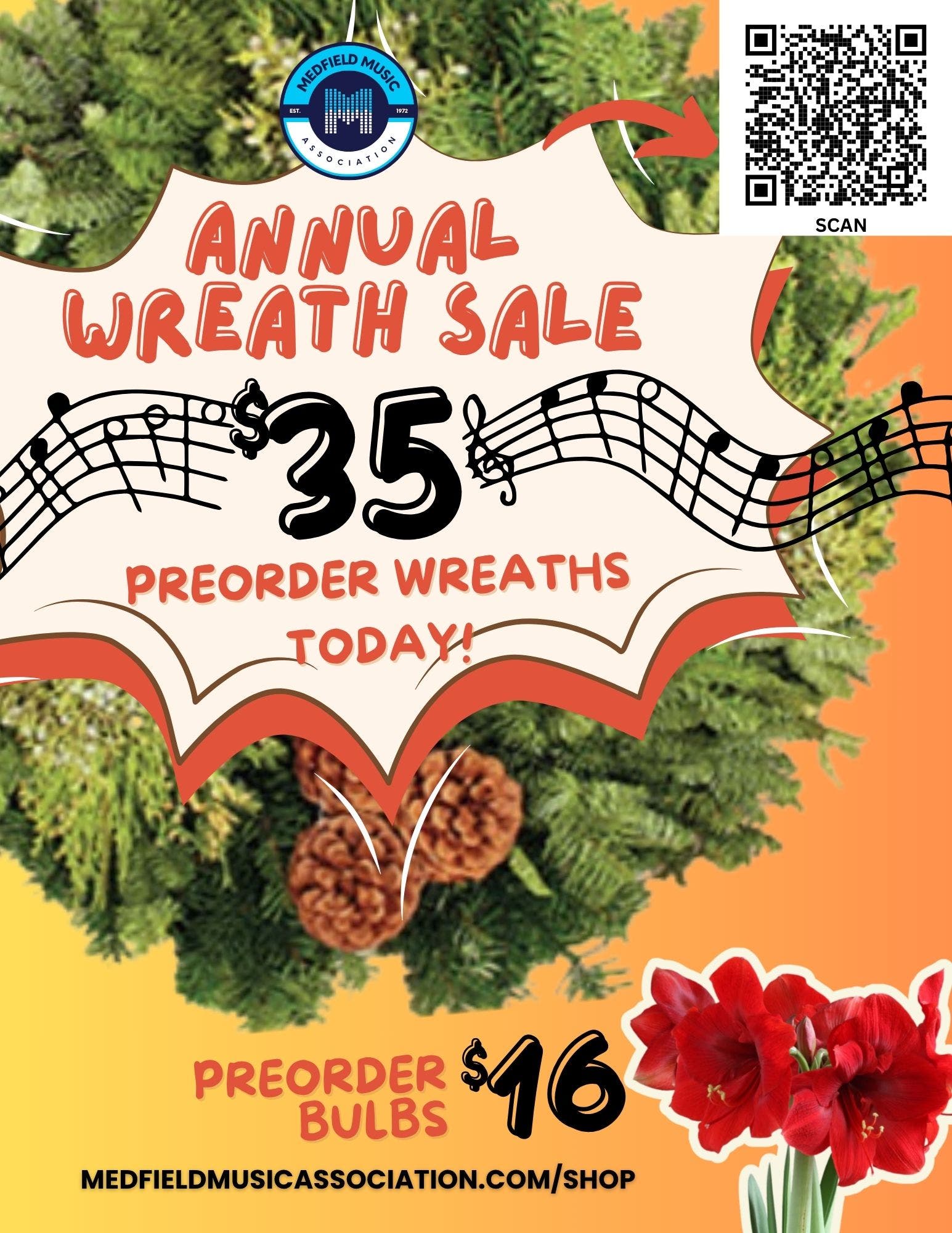 Wreath & Bulb Sale - Medfield Music Association (MMA)!