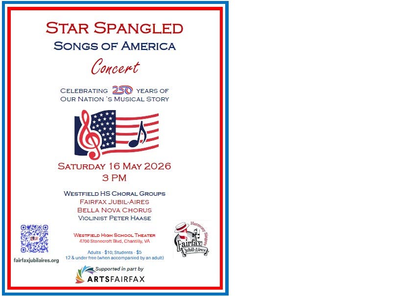 Fairfax Jubilaires to Host Annual Spring Show at Westfield High School