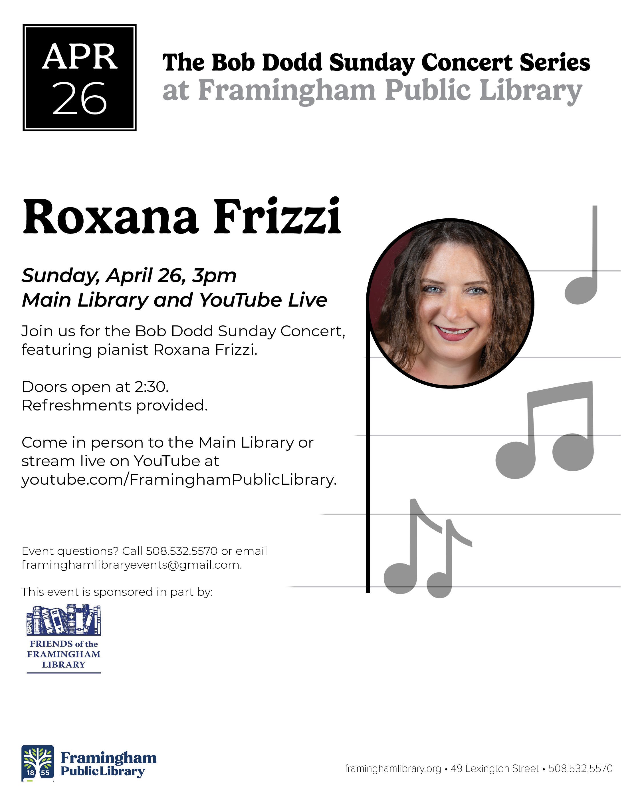 Bob Dodd Sunday Concert: Roxana Frizzi | FPL Main Library