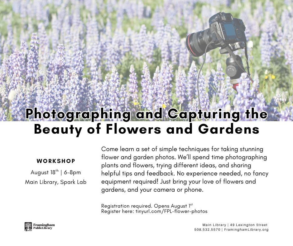 Workshop: Photographing and Capturing the Beauty of Flowers and Gardens | FPL Main
