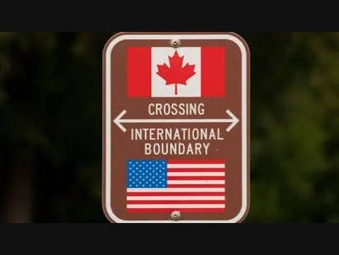 Border Road between US and Canada