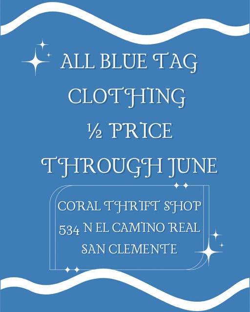 All Blue Tag Clothing 1/2 Price