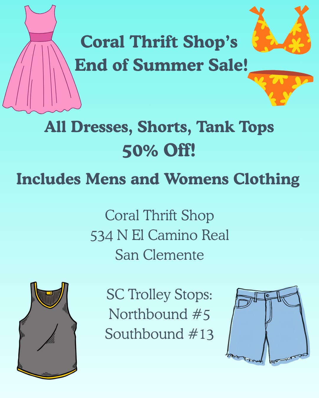 Coral Thrift Shop's End of Summer Sale!