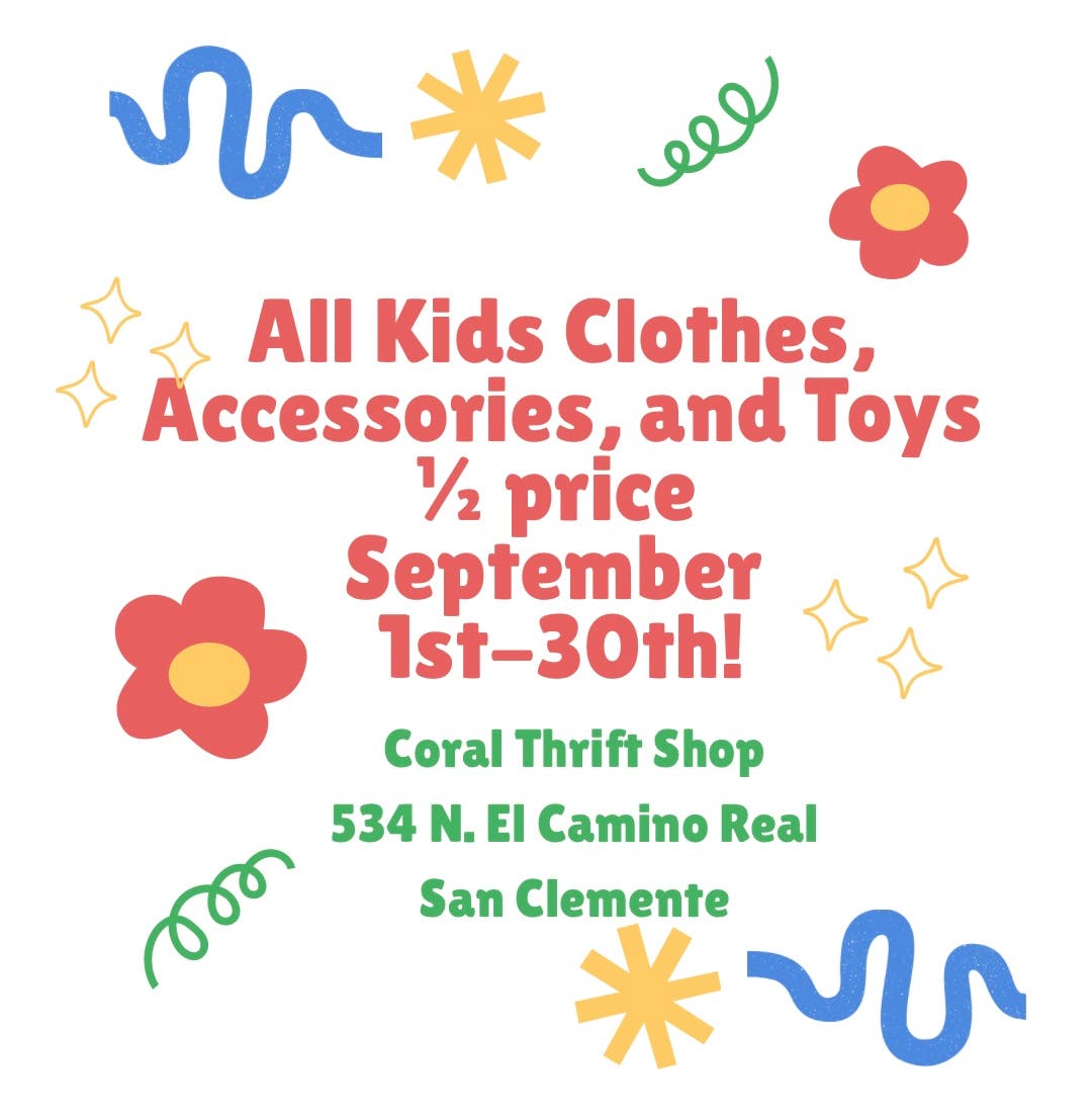 September Sale! All Kids Clothes, Accessories, and Toys 1/2 Price! 