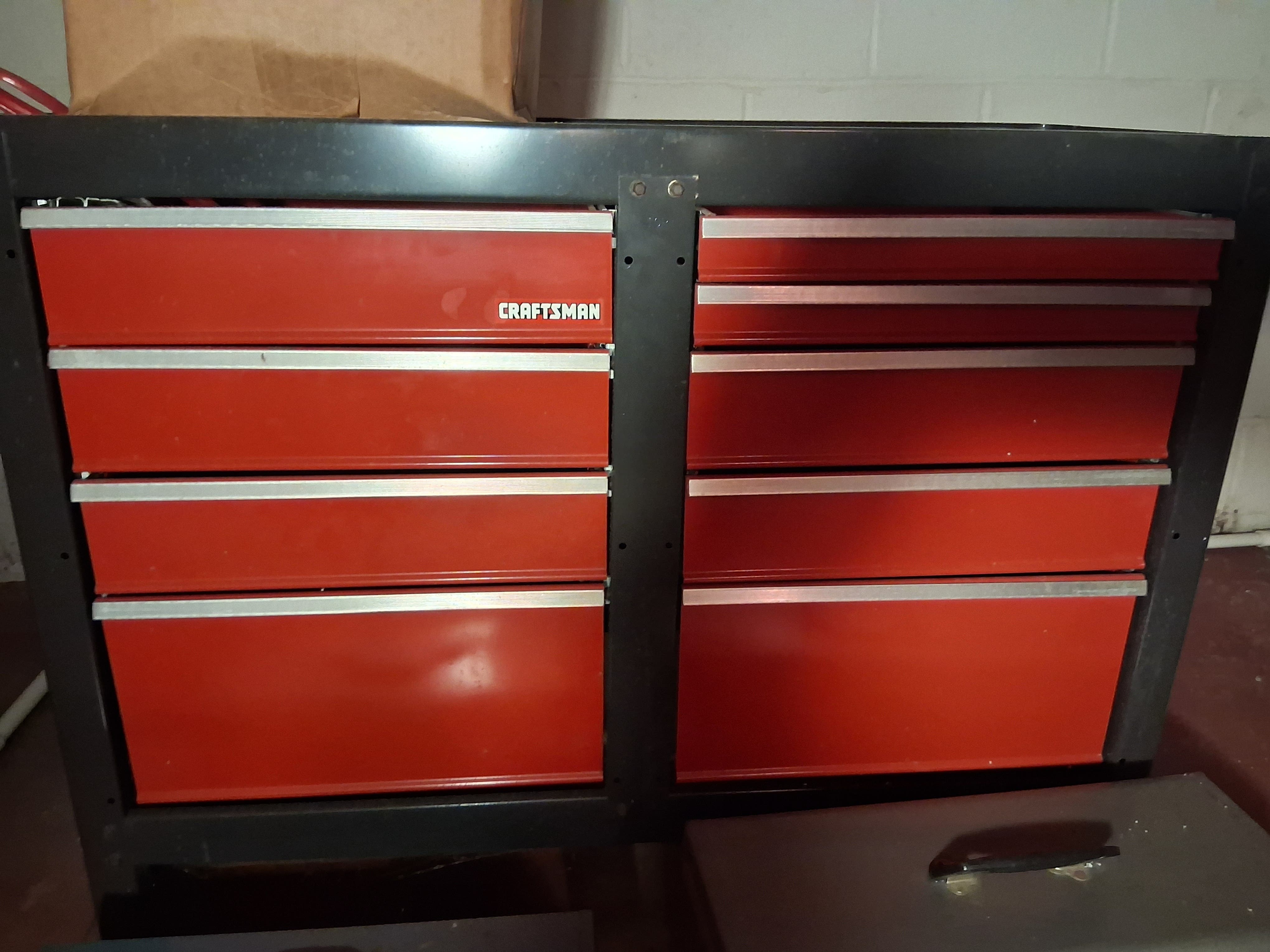 Craftsman Steel Workbench with 9 drawers