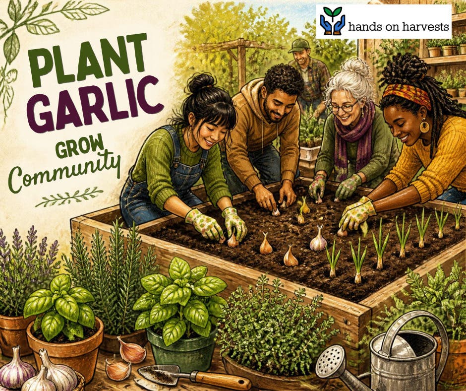 Harvest herbs, learn how to plant garlic