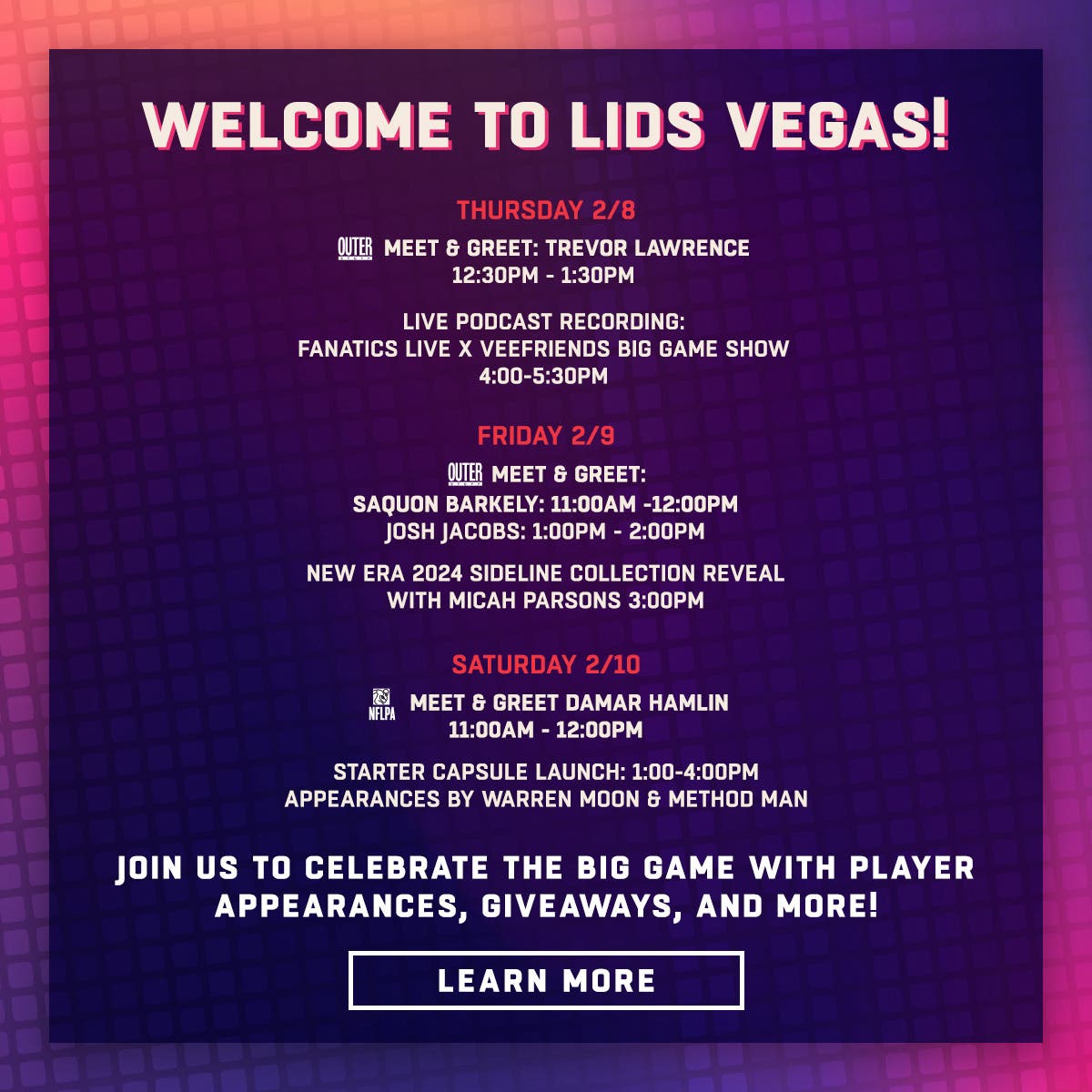 Feb 8 Lids MeetAndGreet with Jaguars QB Trevor Lawrence Las Vegas