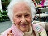 Centenarian Mimi Smolian at a party honoring her and 11 other current or soon to be centenarians at Meadow Ridge.