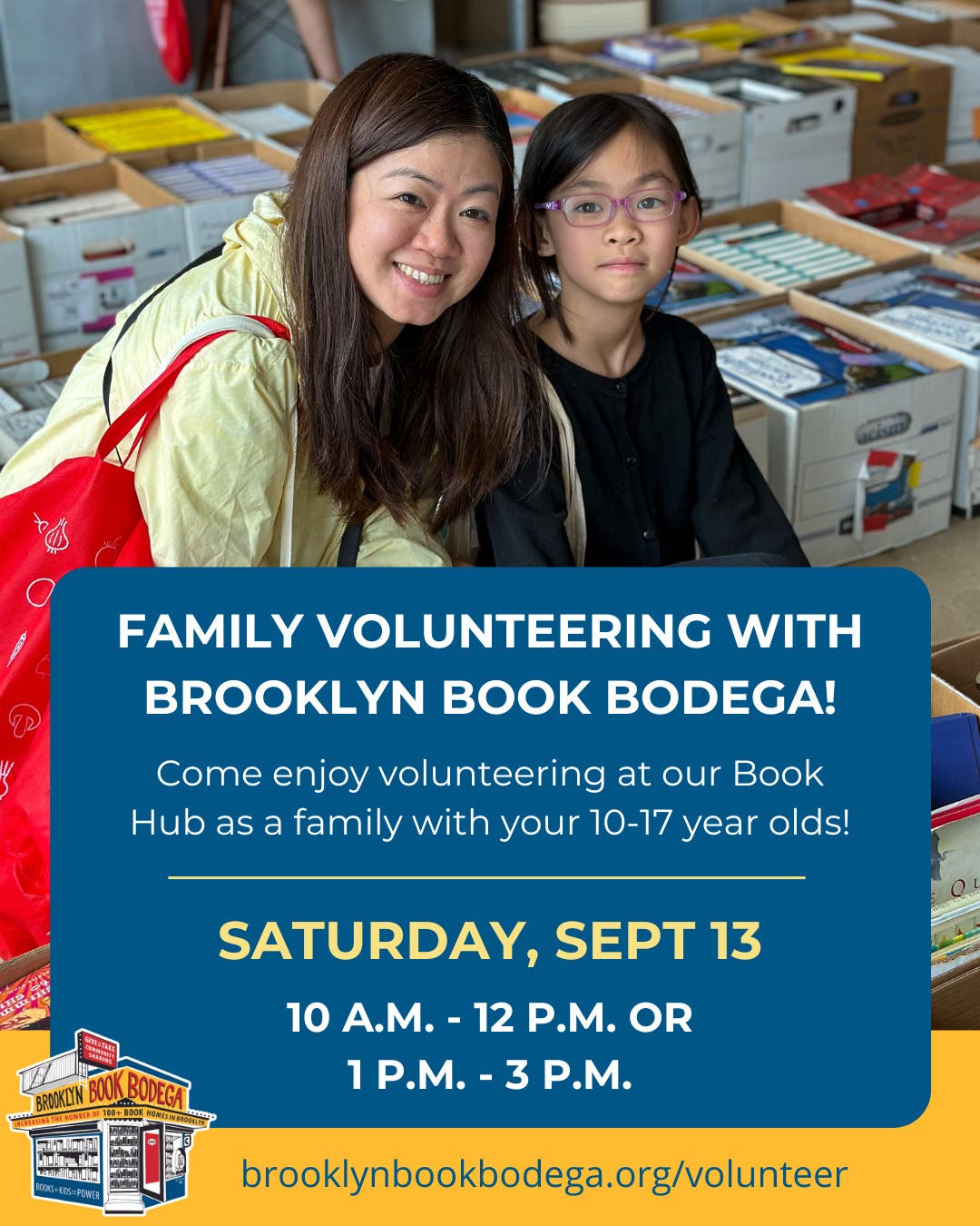 Family Volunteering at Brooklyn Book Bodega