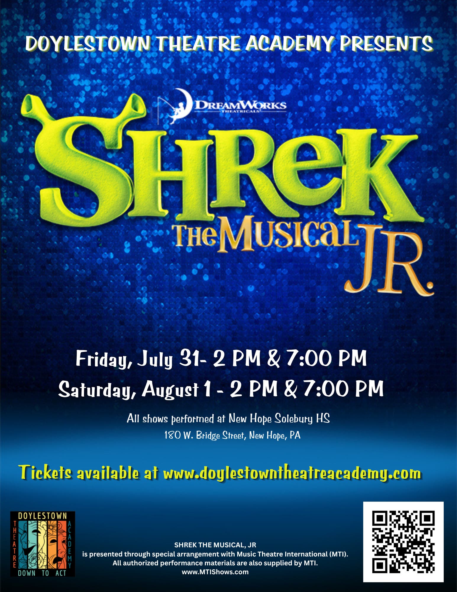 Shrek, Jr. - Presented by Doylestown Theatre Academy