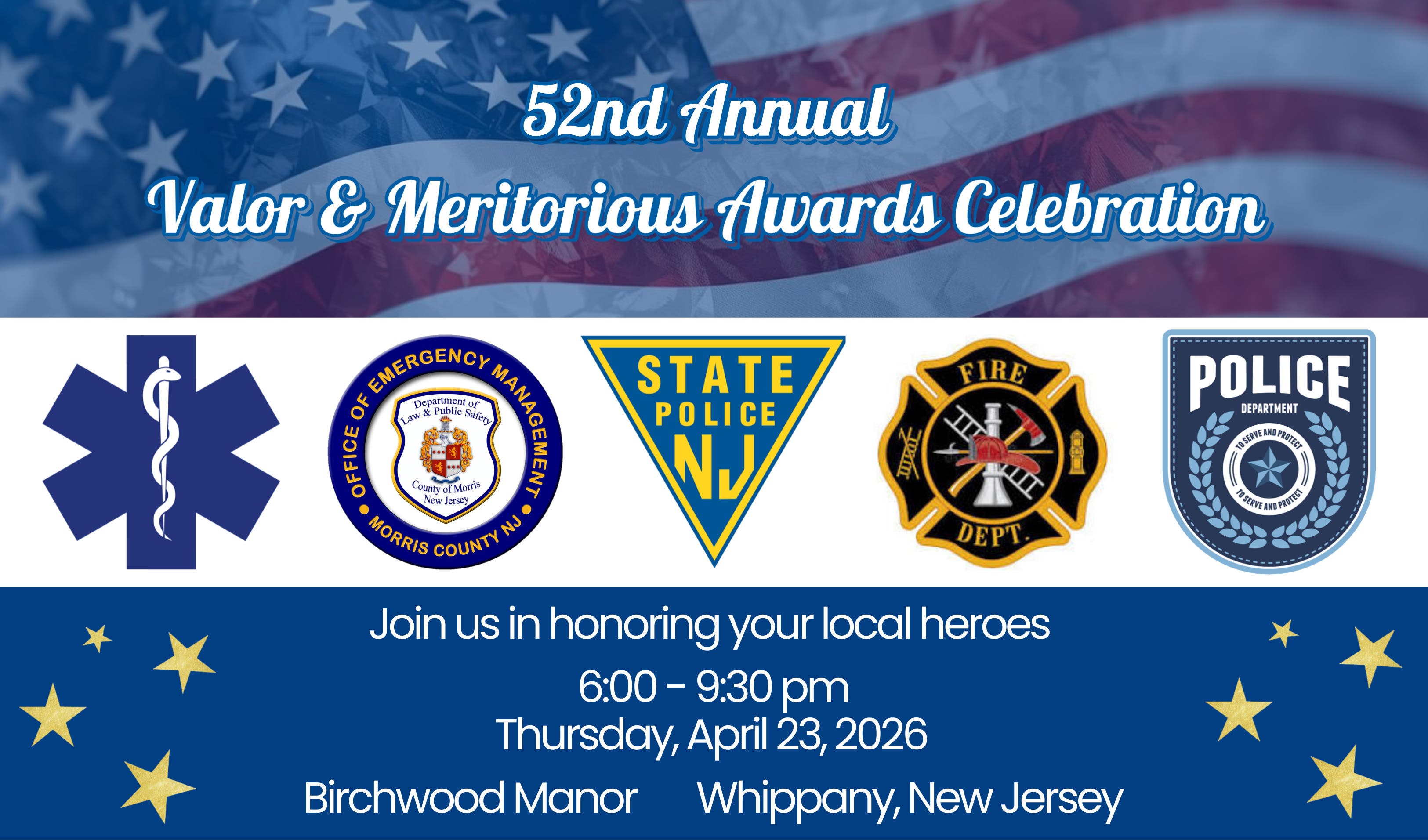 52nd Annual 200 Club of Morris County First Responder Valor & Meritorious Awards