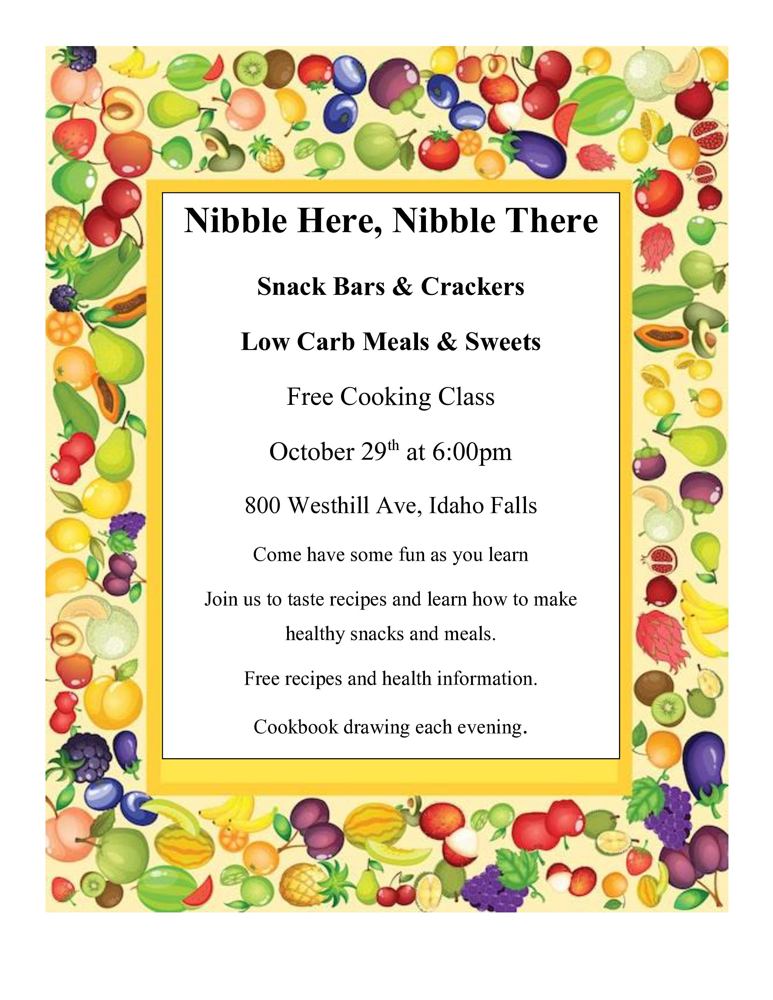 Nibble Here, Nibble There Free Cooking Class