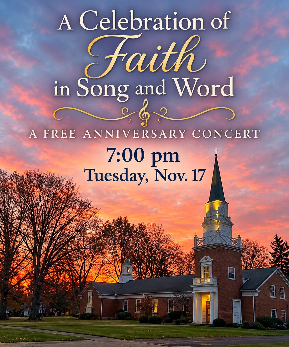 A Celebration of Faith free anniversary concert at St. Barnabas